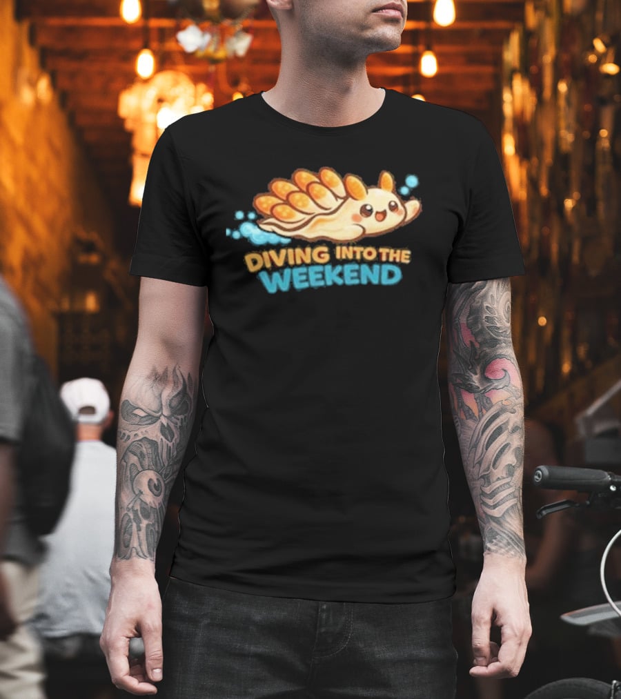 Diving Into The Weekend Cute Cartoon Sea Creature T-Shirt