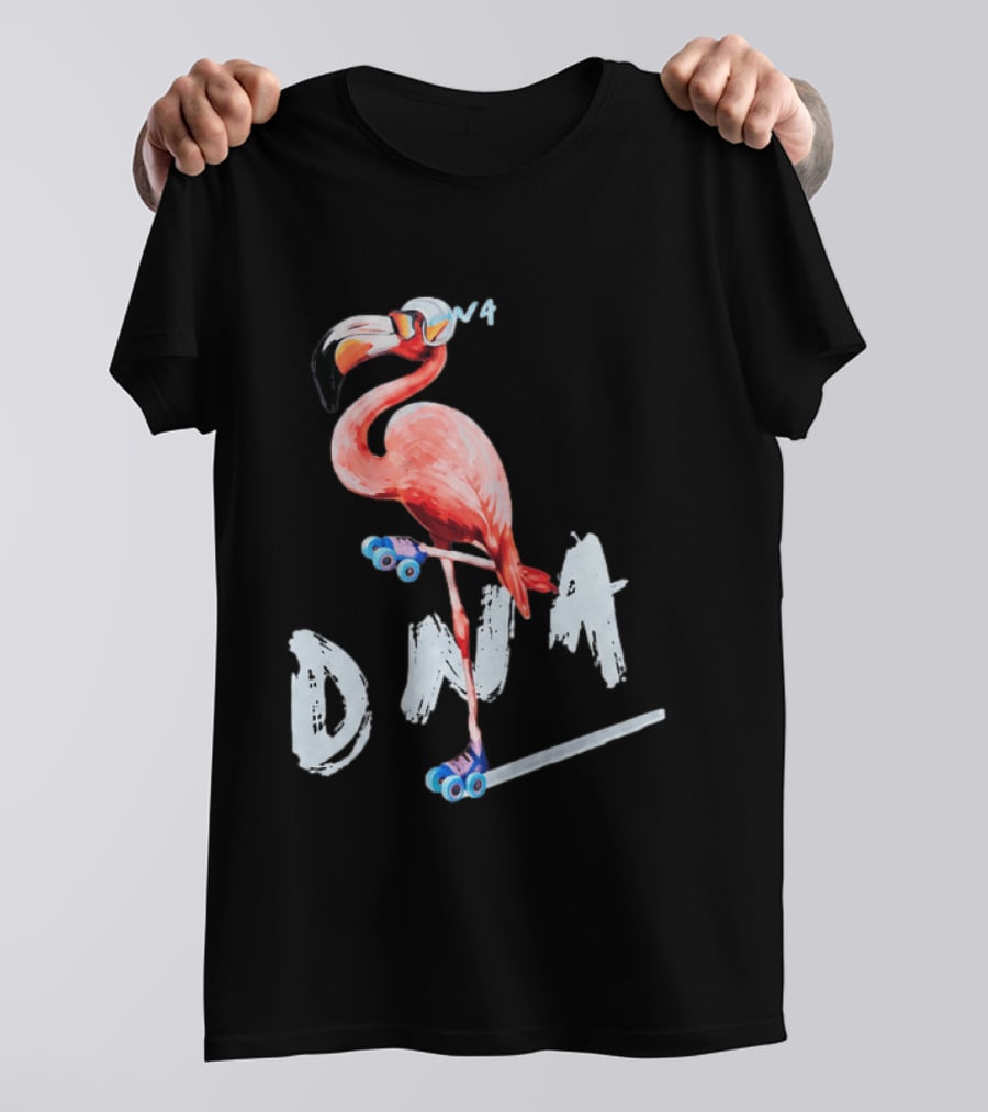 DNA Flamingo Roller Skates Fun Night T-Shirt