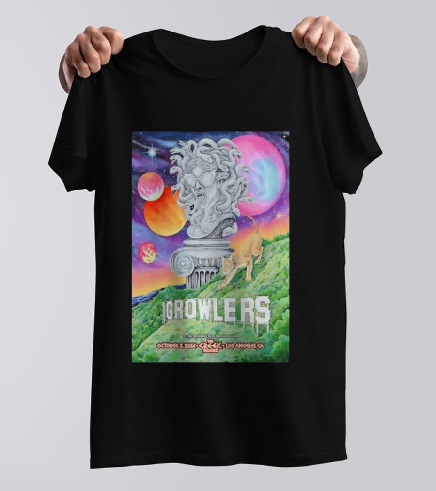 Los Growlers Final Performance Greek Theatre Los Angeles October 3 2024 Statue And Lion T-Shirt