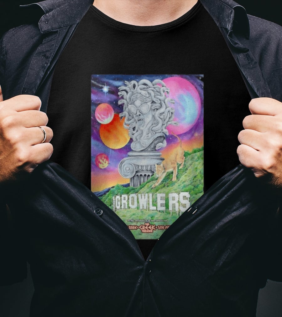 Los Growlers Final Performance Greek Theatre Los Angeles October 3 2024 Statue And Lion T-Shirt
