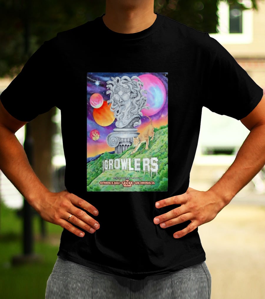 Los Growlers Final Performance Greek Theatre Los Angeles October 3 2024 Statue And Lion T-Shirt