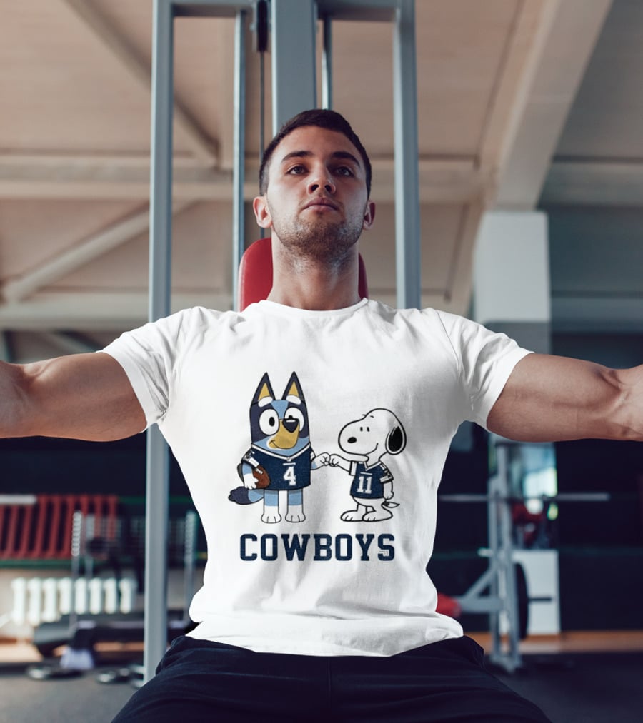 Bluey Snoopy Cowboys Football Team Friendship T-Shirt