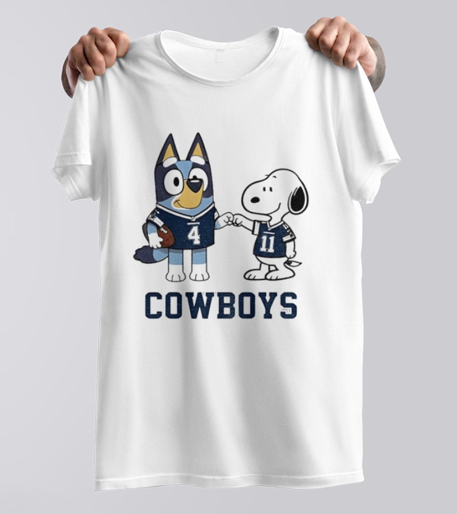 Bluey Snoopy Cowboys Football Team Friendship T-Shirt