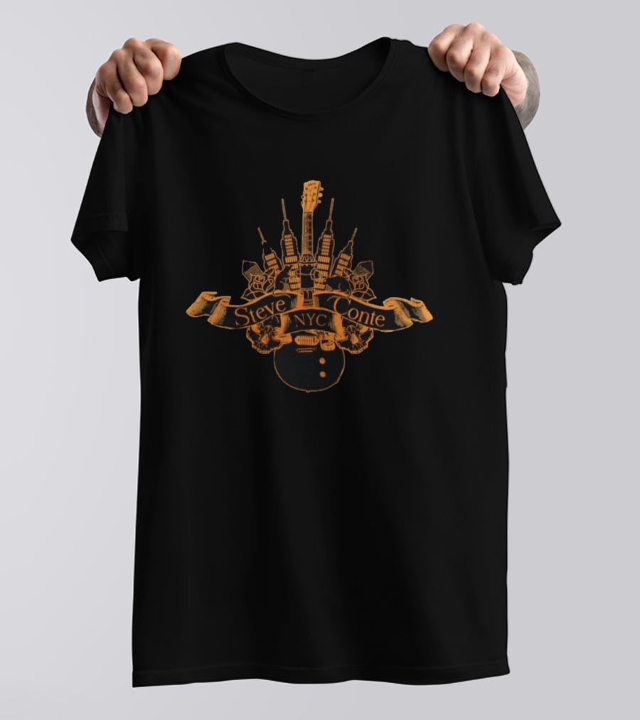 Steve Conte NYC New York City Guitarist Empire State Building Roses T-Shirt