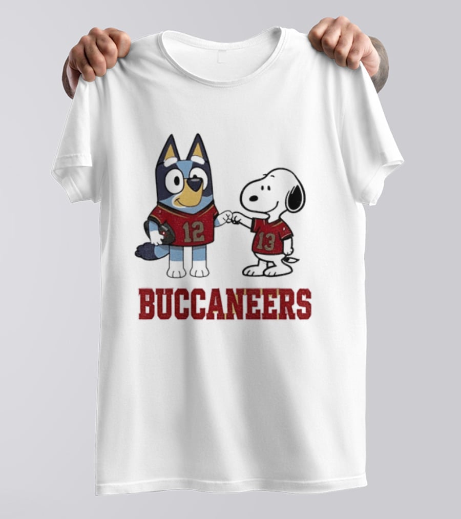 Bluey Snoopy Tampa Bay Buccaneers Football Friends T-Shirt
