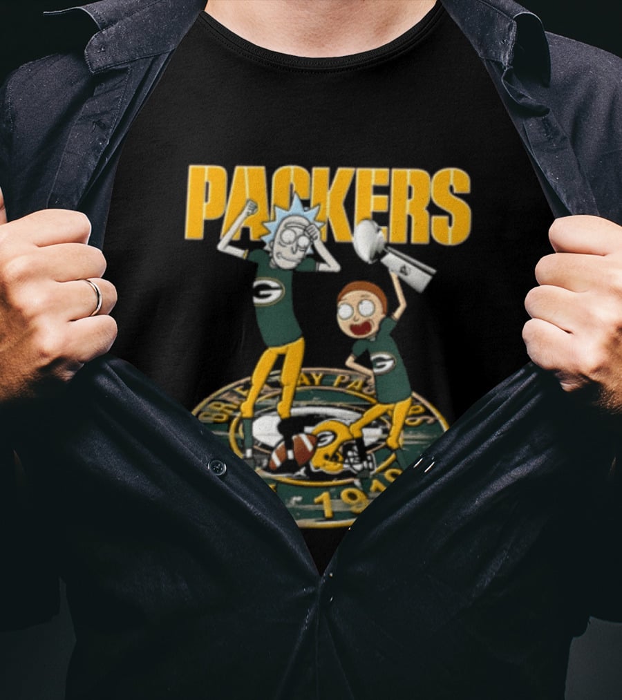 Green Bay Packers Rick Sanchez Morty Smith Est 1919 Packers T-Shirt
