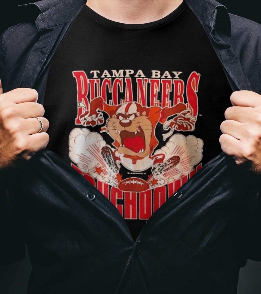 Tampa Bay Buccaneers Taz Touchdown 1993 Football Cartoon T-Shirt