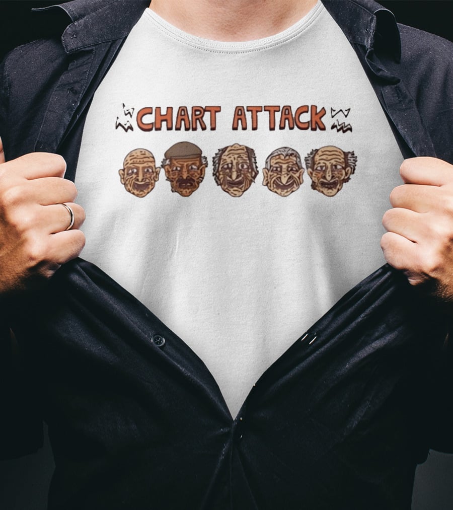 Chart Attack Cartoon Old Men Faces T-Shirt