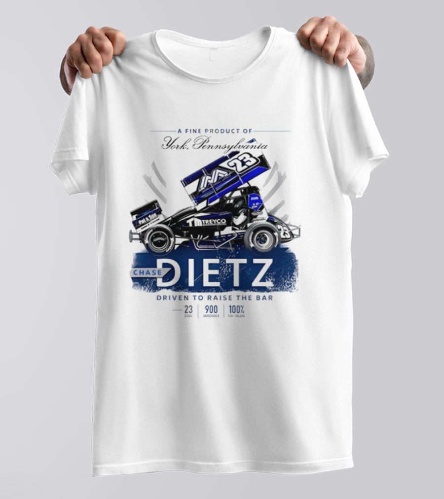Chase Dietz Sprint Car 23 Driven To Raise The Bar York Pennsylvania Racing T-Shirt