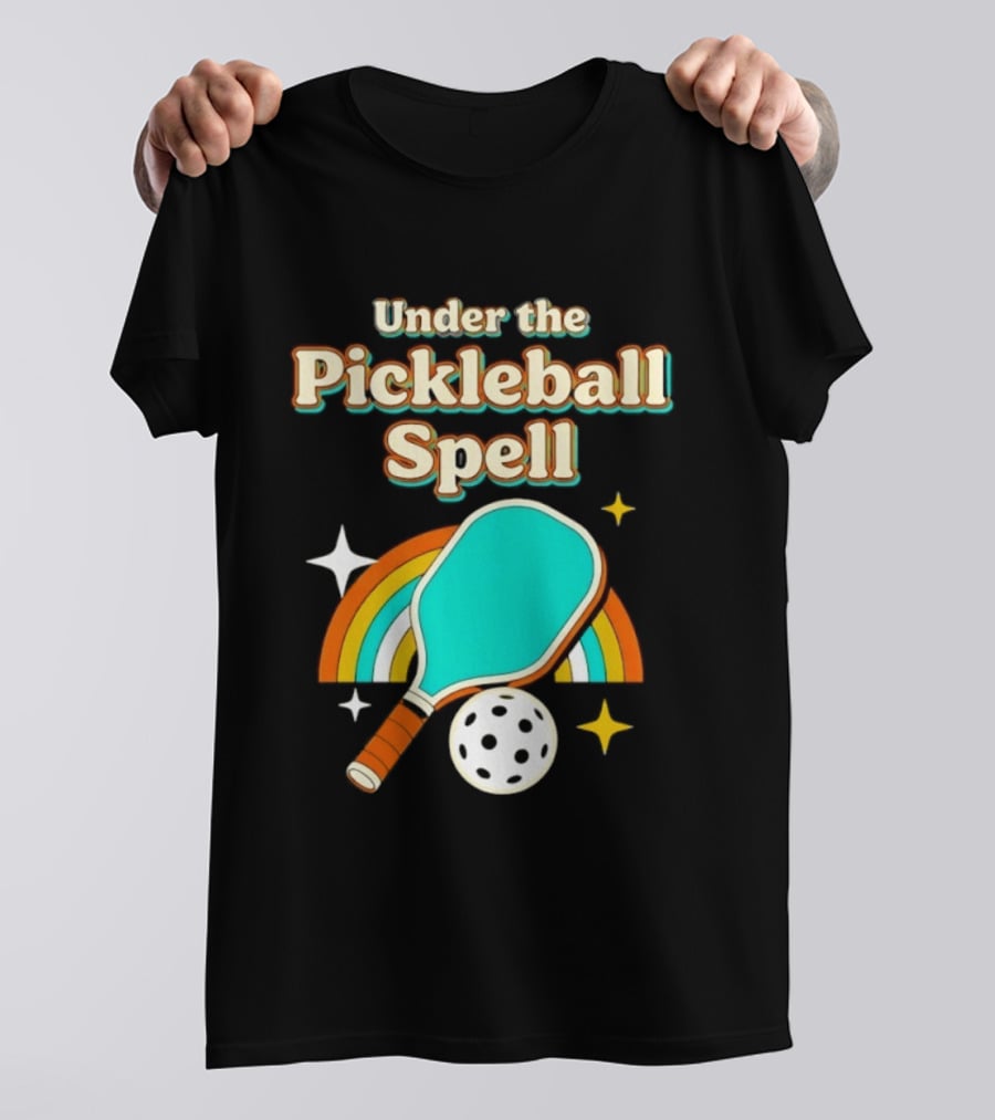 Under The Pickleball Spell Paddle And Rainbow Magic T-Shirt