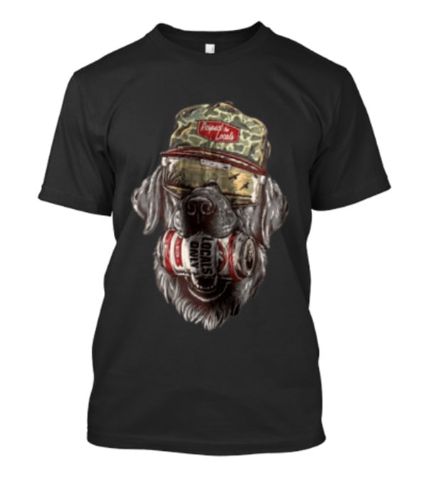Respect The Locals Labrador Dog Camo Hat Sunglasses Beer Locals Only T-Shirt