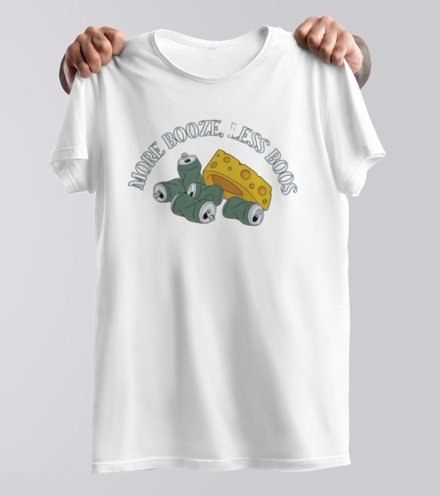Green Bay Packers More Booze Less Boos Beers And Cheese T-Shirt