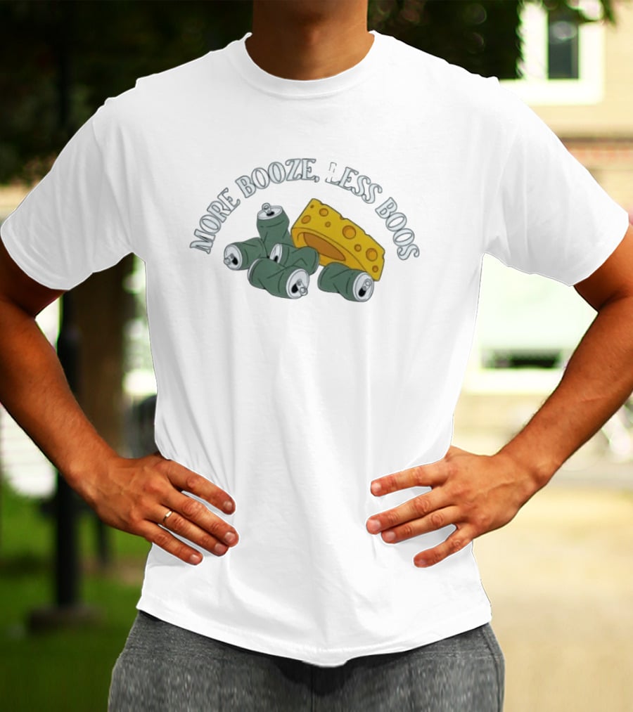 Green Bay Packers More Booze Less Boos Beers And Cheese T-Shirt