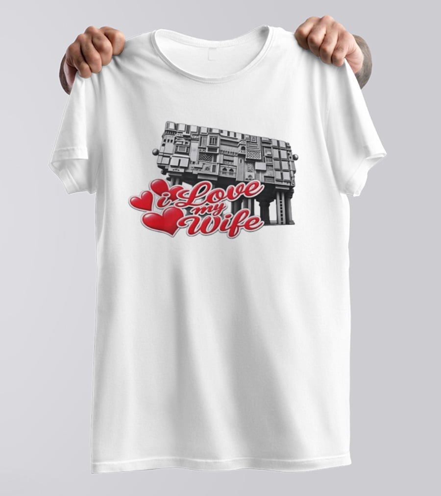 I Love My Wife Building Architecture Hearts T-Shirt