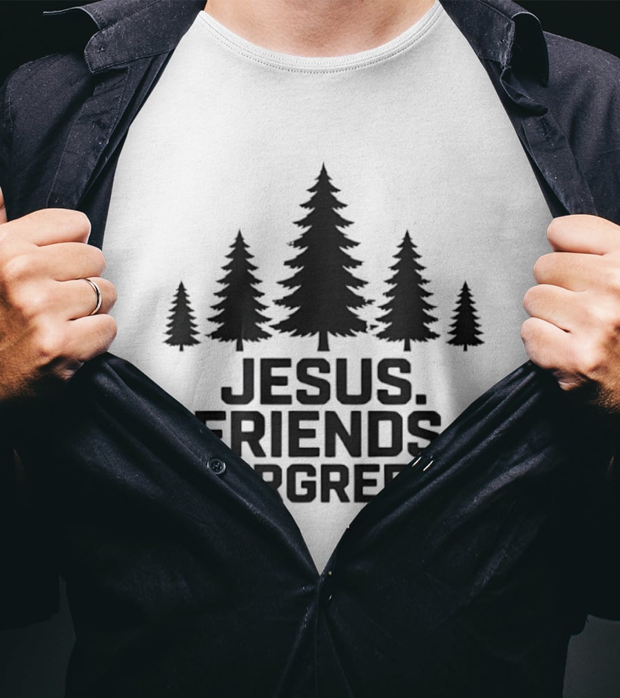 Jesus Friends Evergreens Christian Holiday Tree T-Shirt