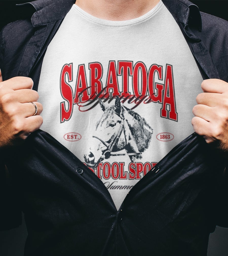 Saratoga Springs Barstool Sports Horse Racing Your Summer Place Est 1863 T-Shirt
