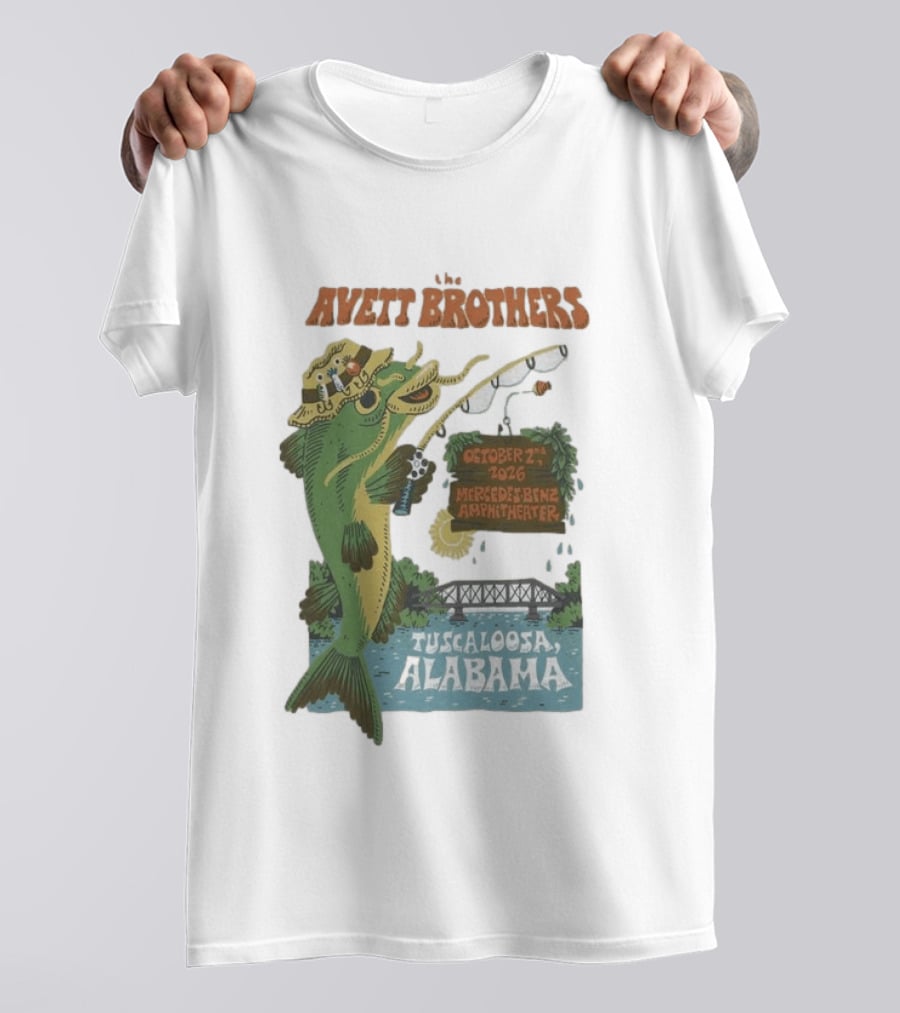 The Avett Brothers Tuscaloosa Alabama October 2nd 2026 Mercedes Benz Amphitheater Tour T-Shirt