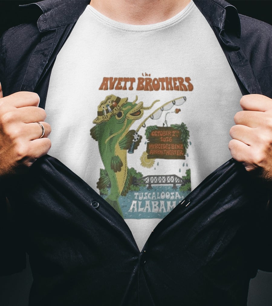 The Avett Brothers Tuscaloosa Alabama October 2nd 2026 Mercedes Benz Amphitheater Tour T-Shirt