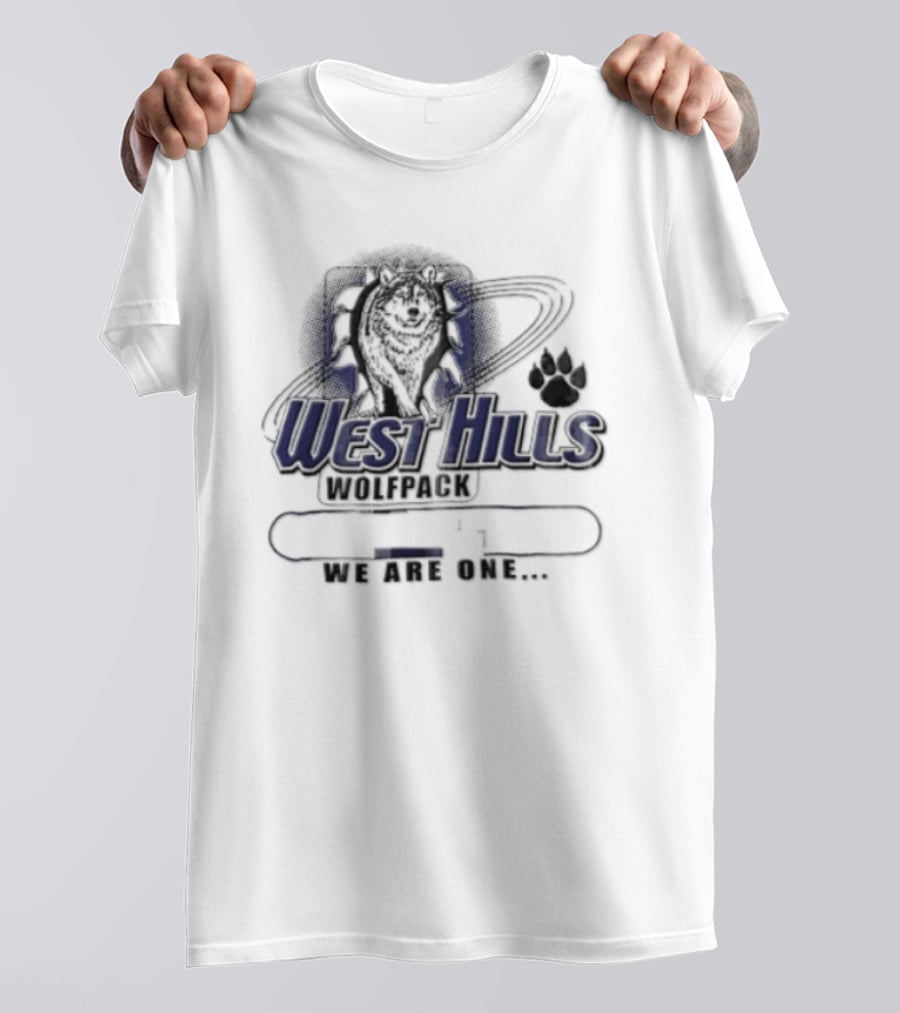 West Hills Wolfpack We Are One Wolf Head Paw T-Shirt