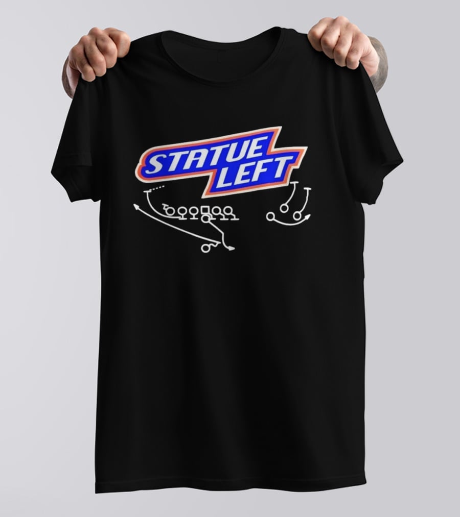 Boise State Broncos Statue Left Football Play Diagram NFL College Team Strategy T-Shirt