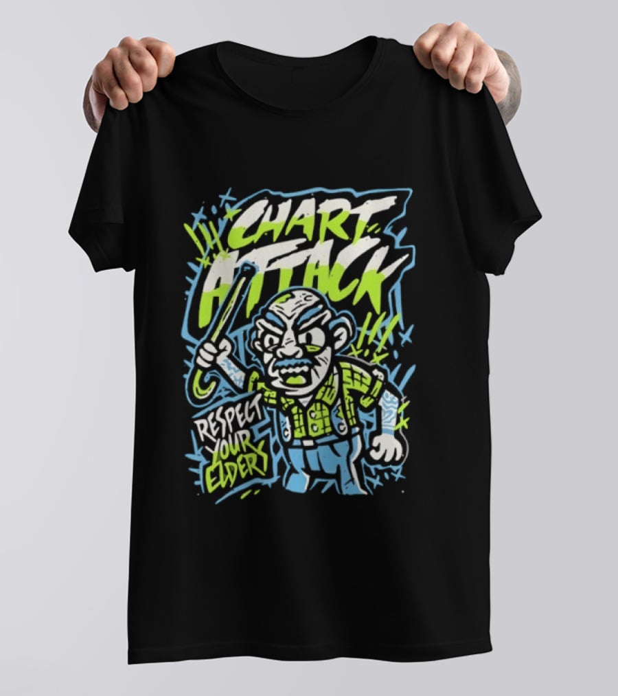 Chart Attack Respect Your Elders Grumpy Old Man T-Shirt