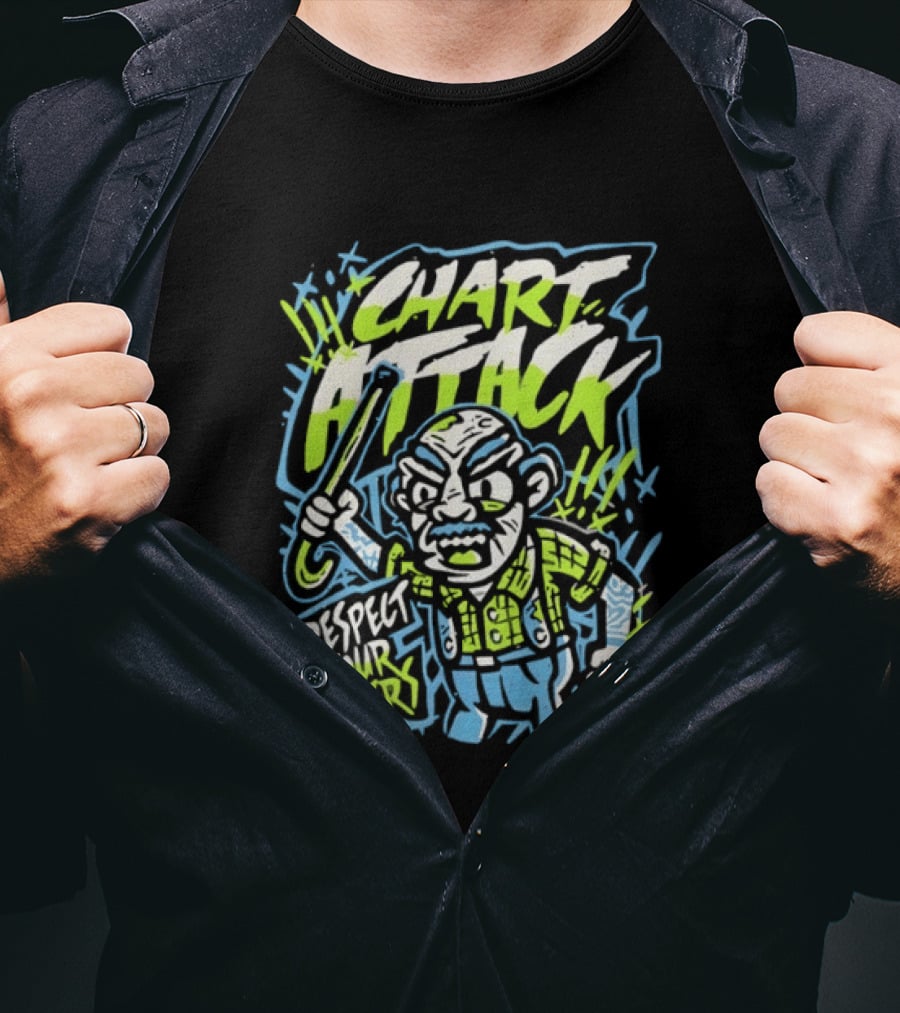 Chart Attack Respect Your Elders Grumpy Old Man T-Shirt