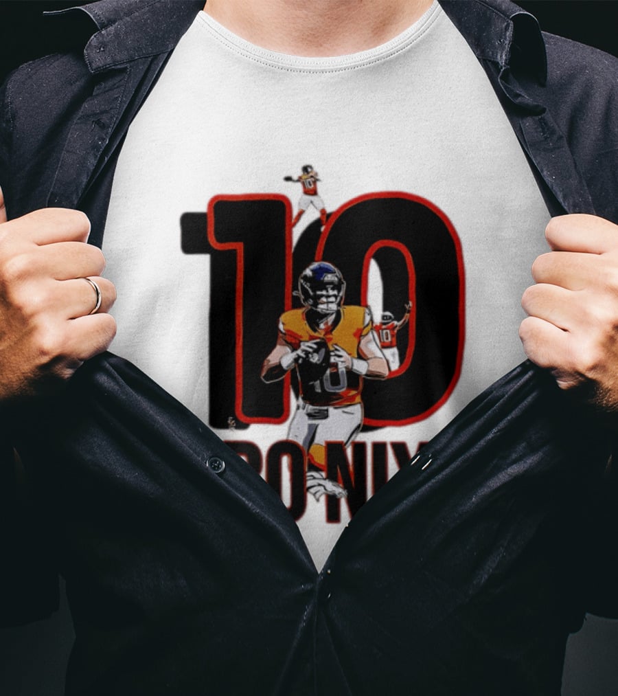 10 Bo Nix Denver Broncos Football Quarterback T-Shirt