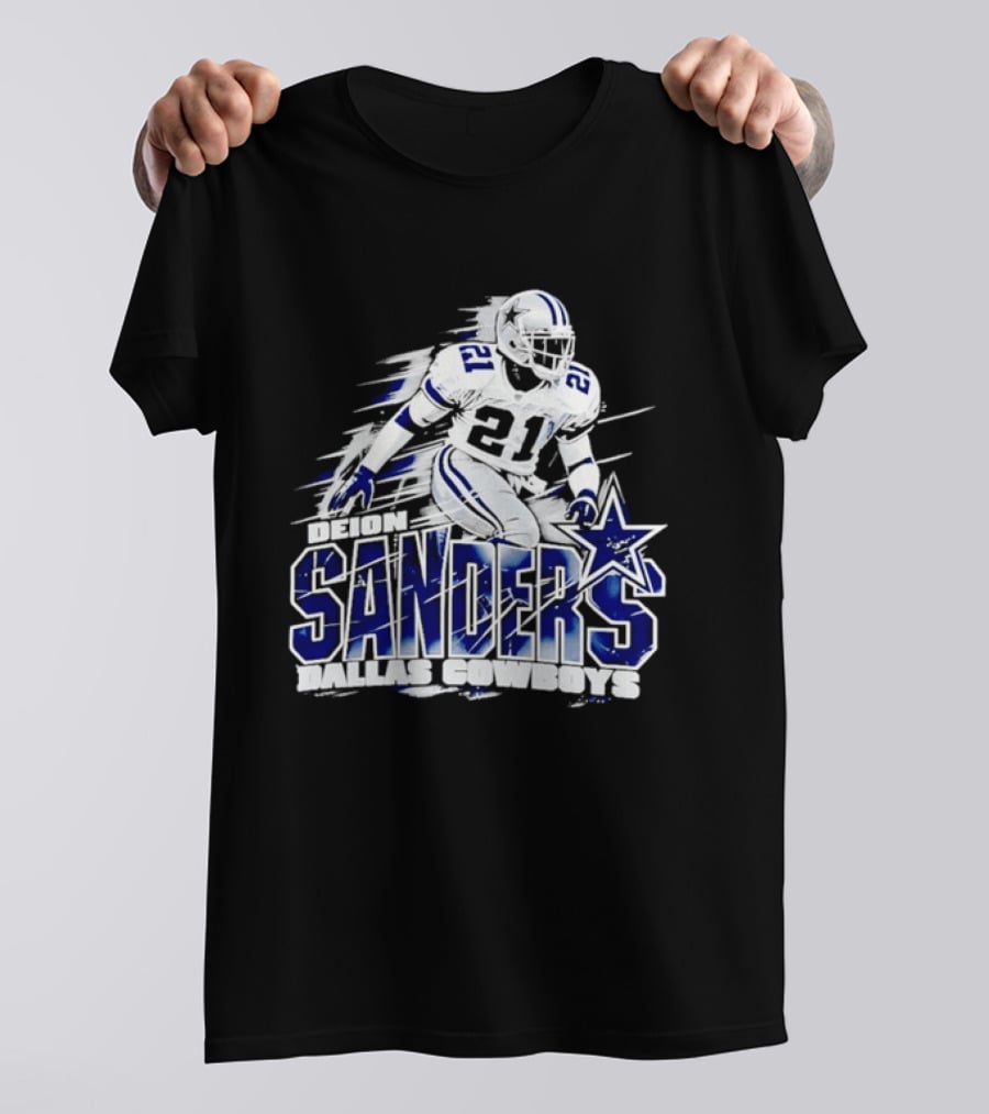 Deion Sanders Dallas Cowboys 21 Star Football Legend T-Shirt