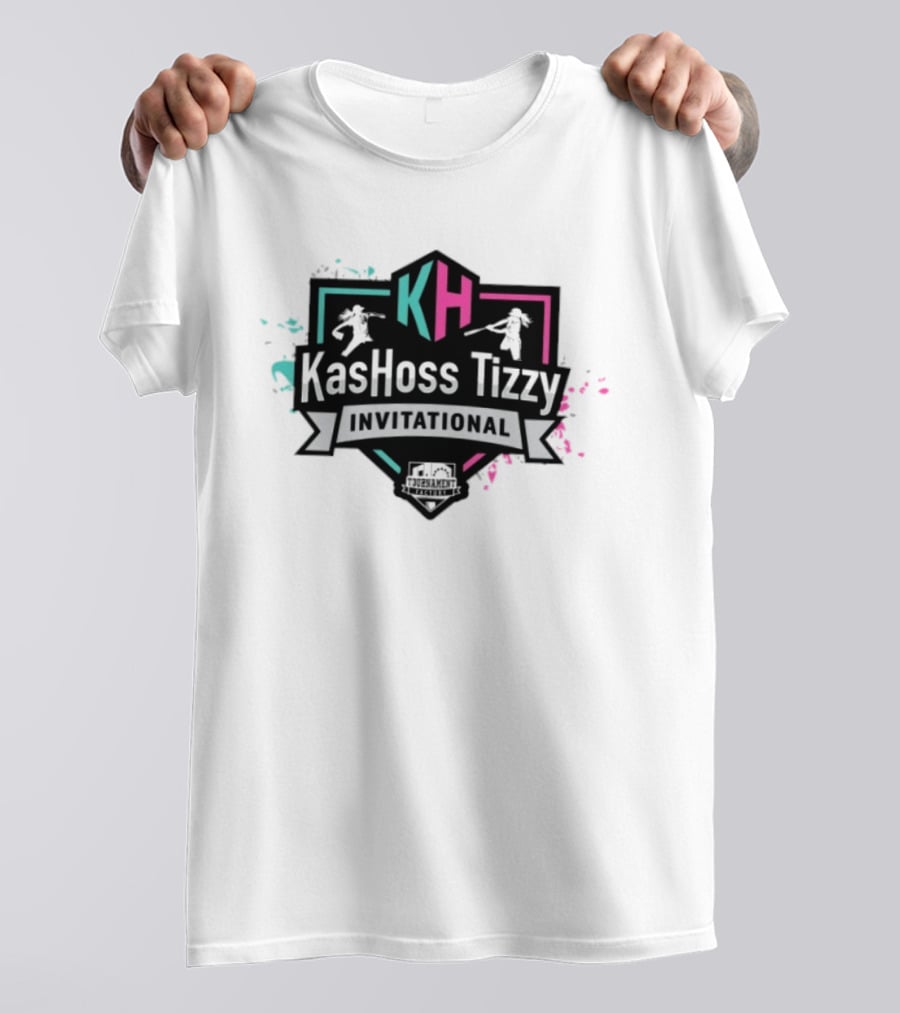 KasHoss Tizzy Invitational Softball Event KH Logo With Colorful Splash T-Shirt
