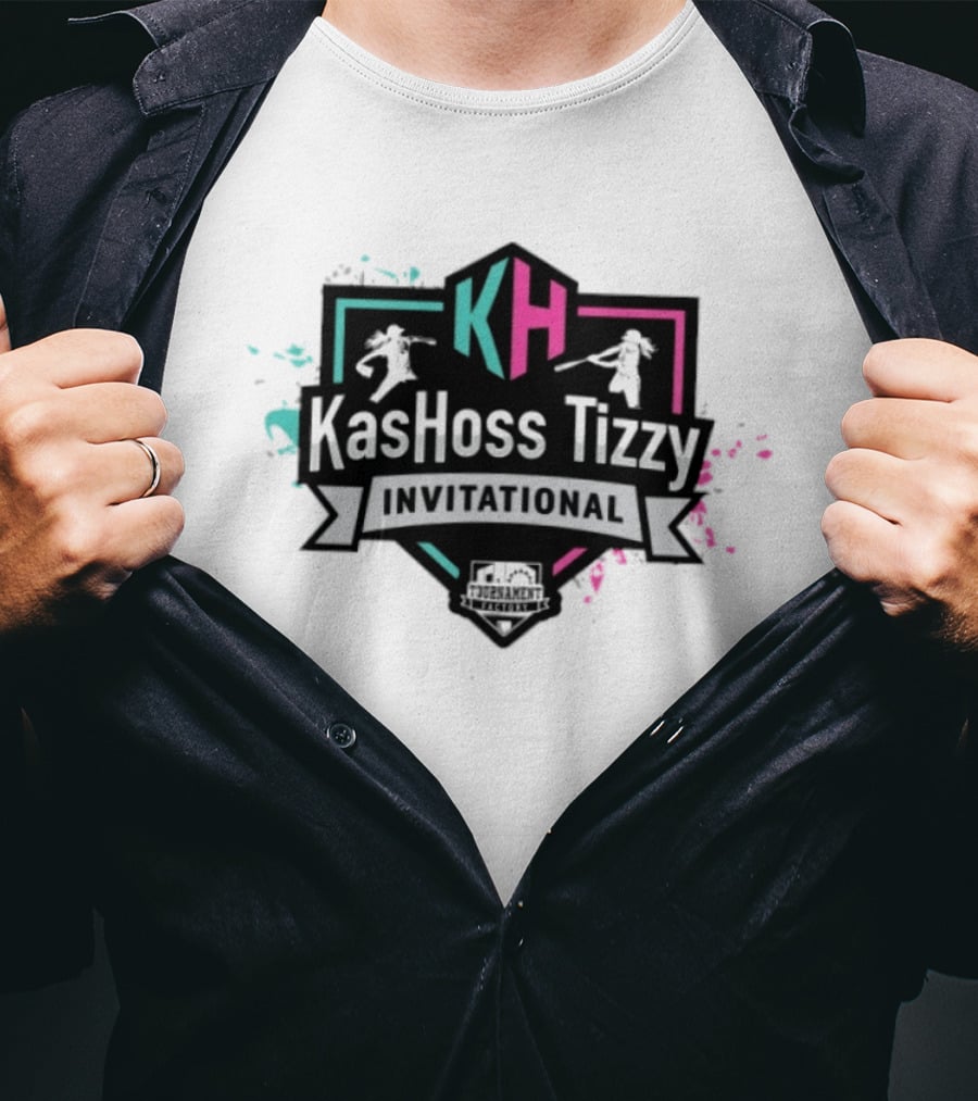 KasHoss Tizzy Invitational Softball Event KH Logo With Colorful Splash T-Shirt