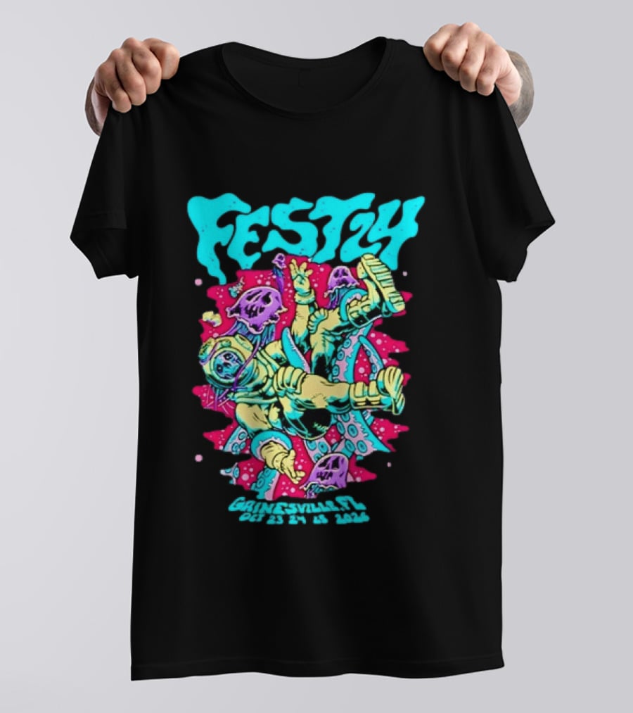 Fest 24 Gainesville FL October 23 25 2026 Astronaut And Jellyfish T-Shirt