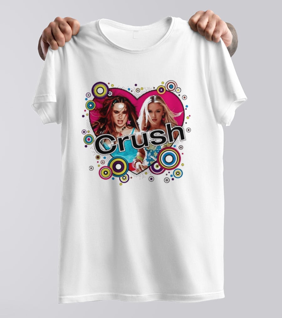 Crush Y2K Aesthetic Heart 2000s Nostalgia Bold Retro Circles T-Shirt