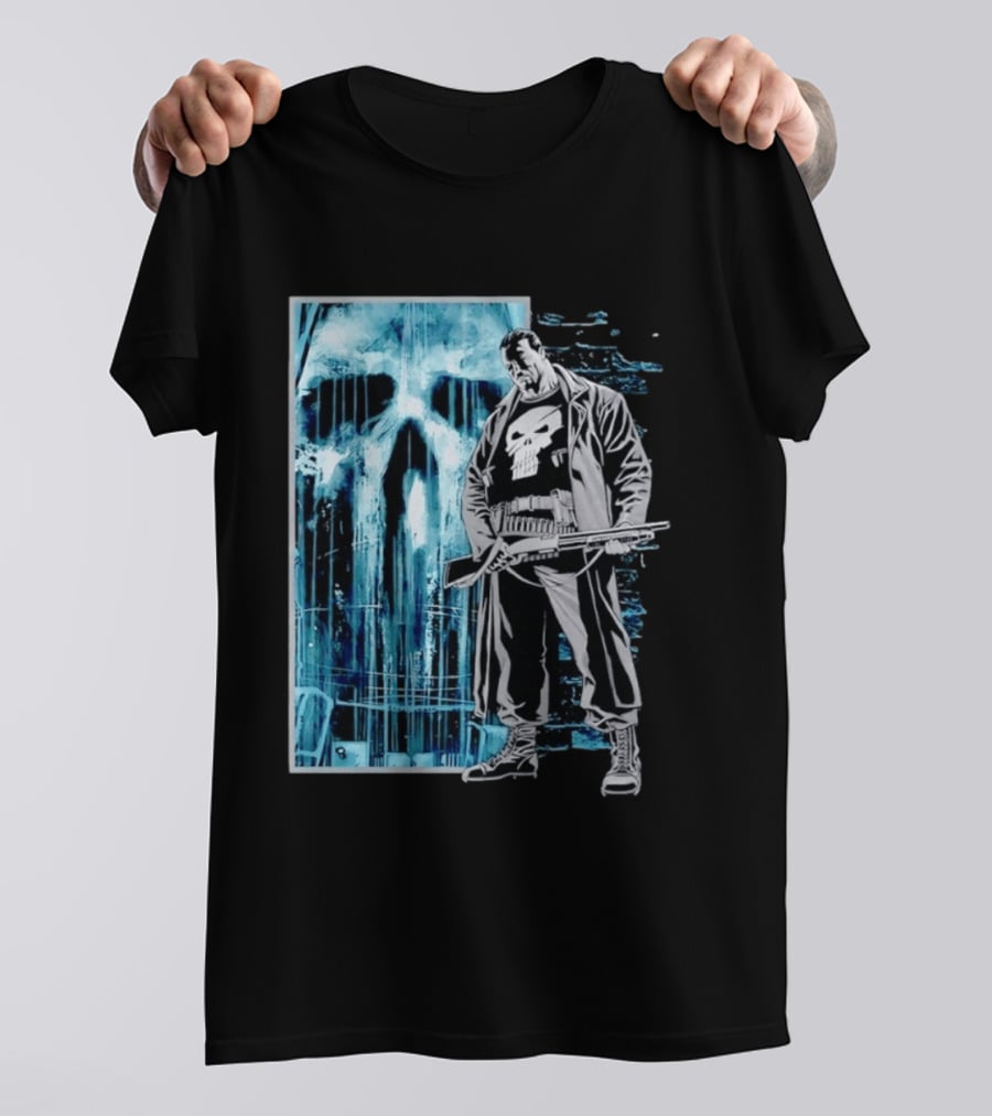 The Punisher Skull Vigilante Trench Coat T-Shirt