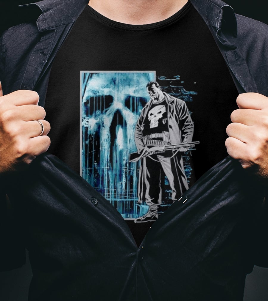 The Punisher Skull Vigilante Trench Coat T-Shirt