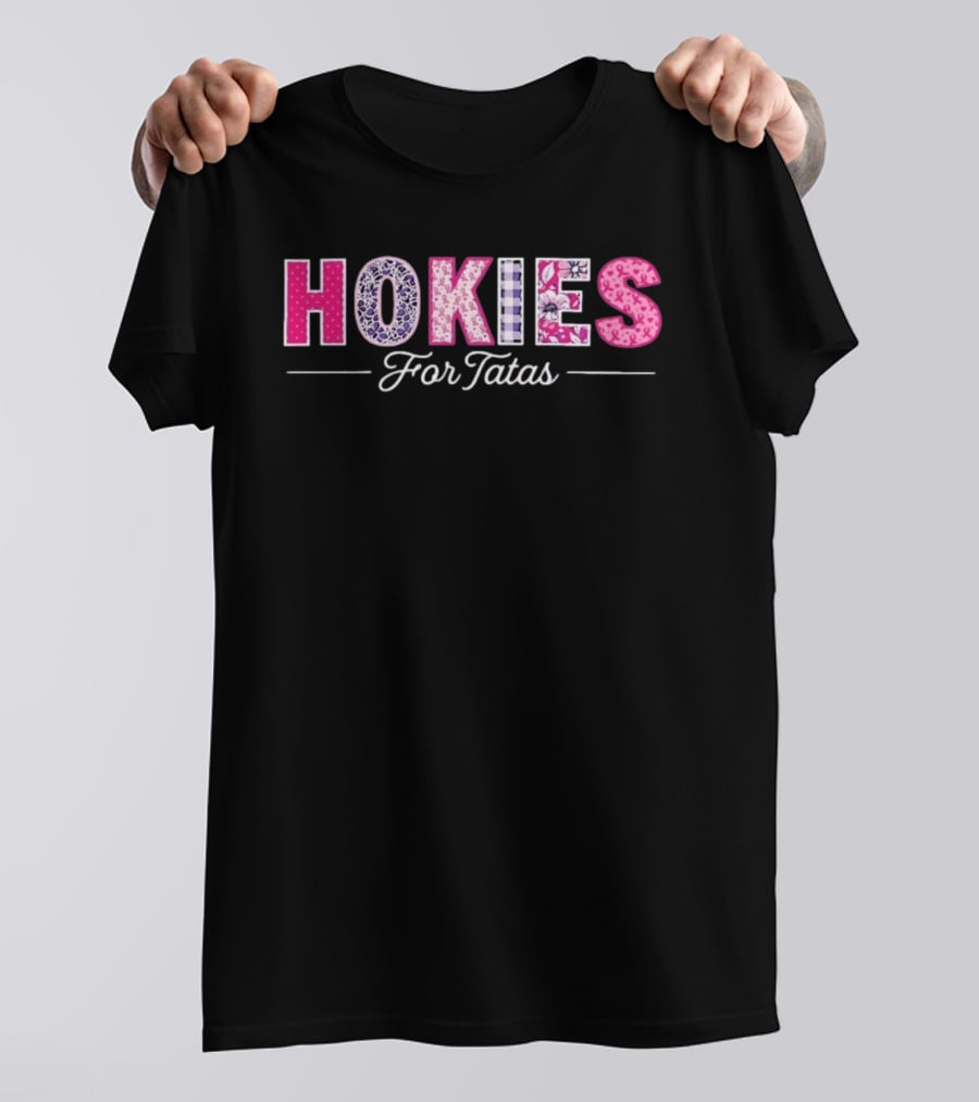 Virginia Tech Hokies For Tatas Breast Cancer Awareness Pink Ribbon T-Shirt