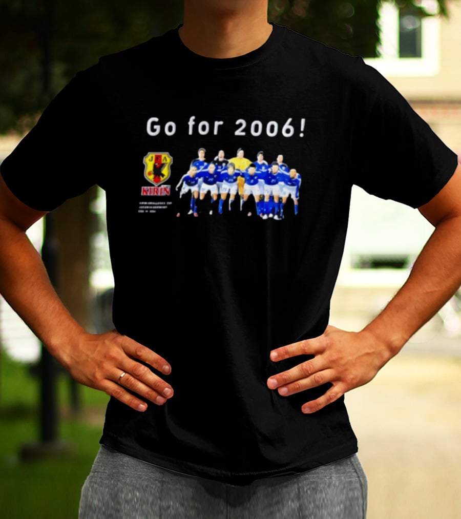 Japan National Football Team Go For 2006 JFA Kirin Soccer Team Photo Blue Jerseys T-Shirt