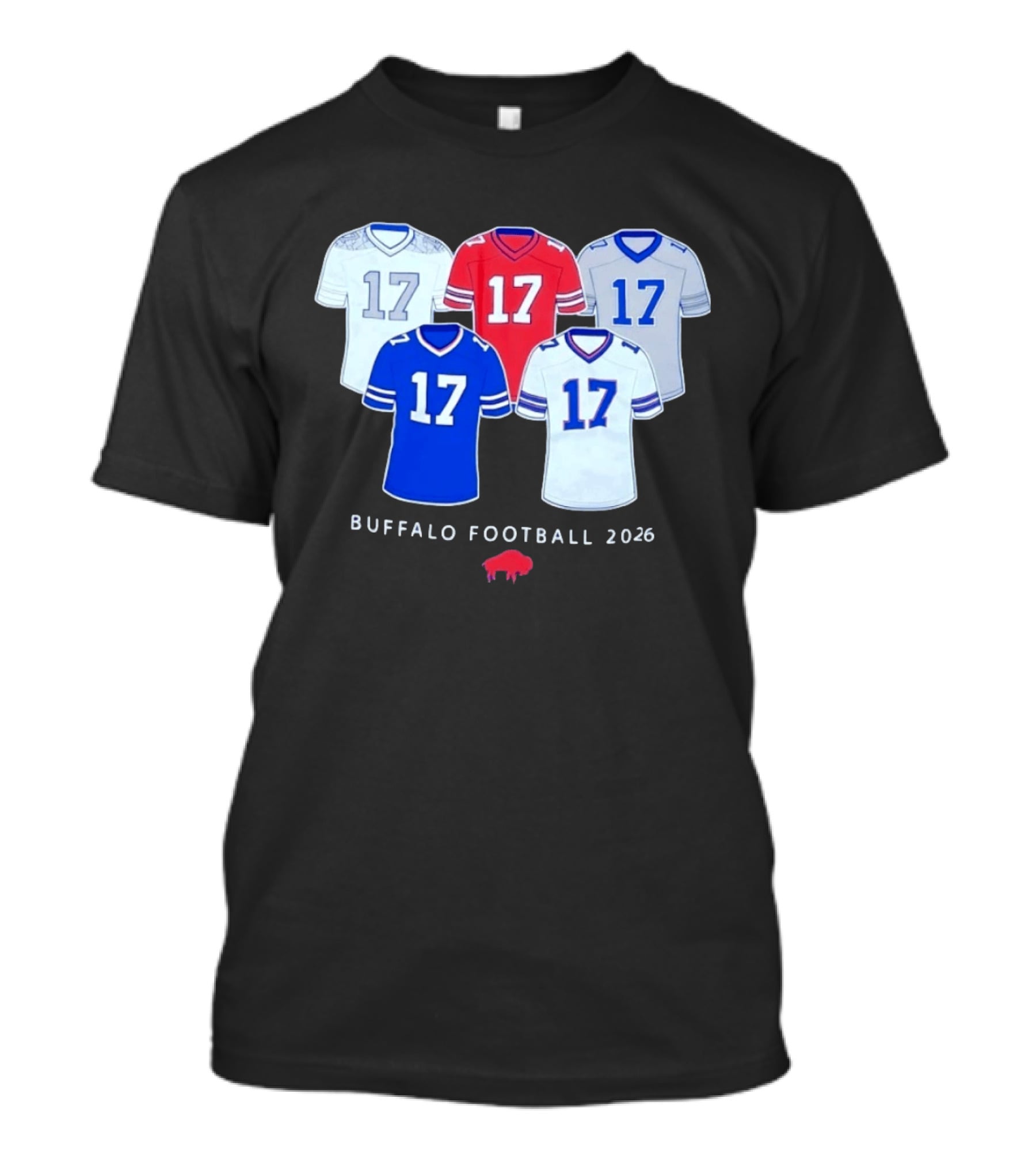 Buffalo Football 2026 Josh Allen 17 Jersey Collection T-Shirt