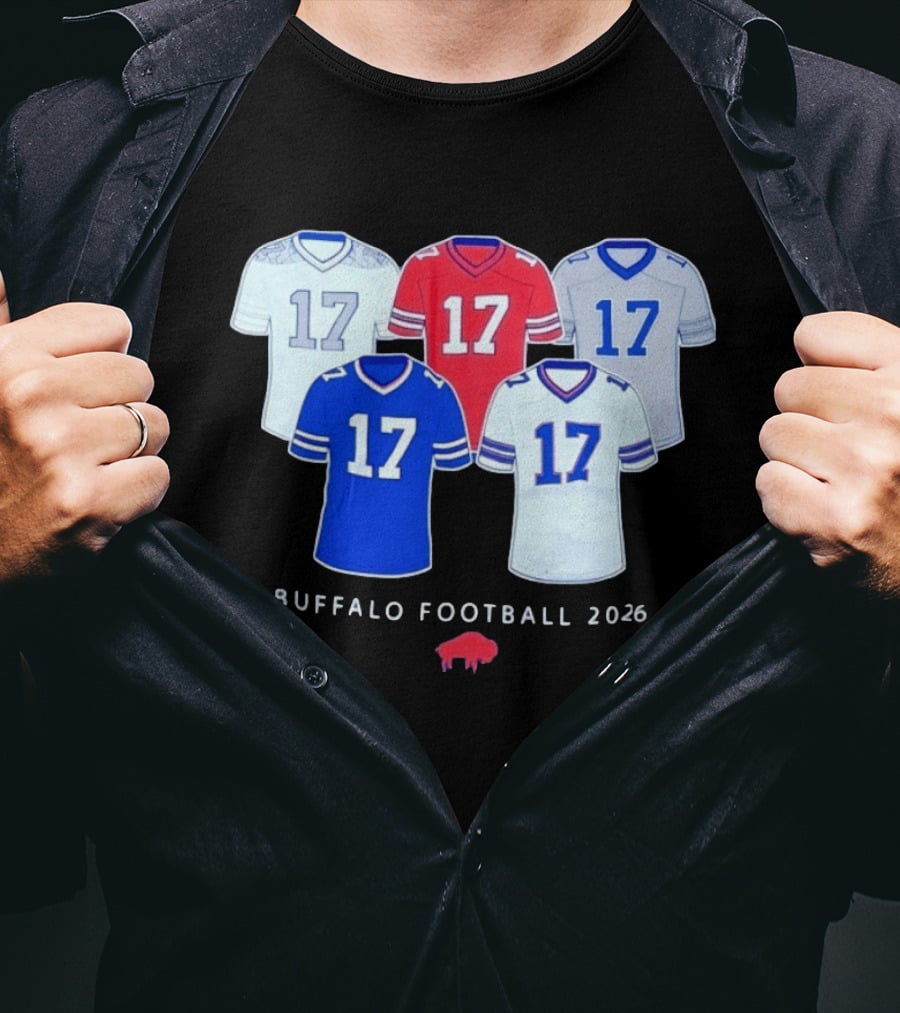 Buffalo Football 2026 Josh Allen 17 Jersey Collection T-Shirt