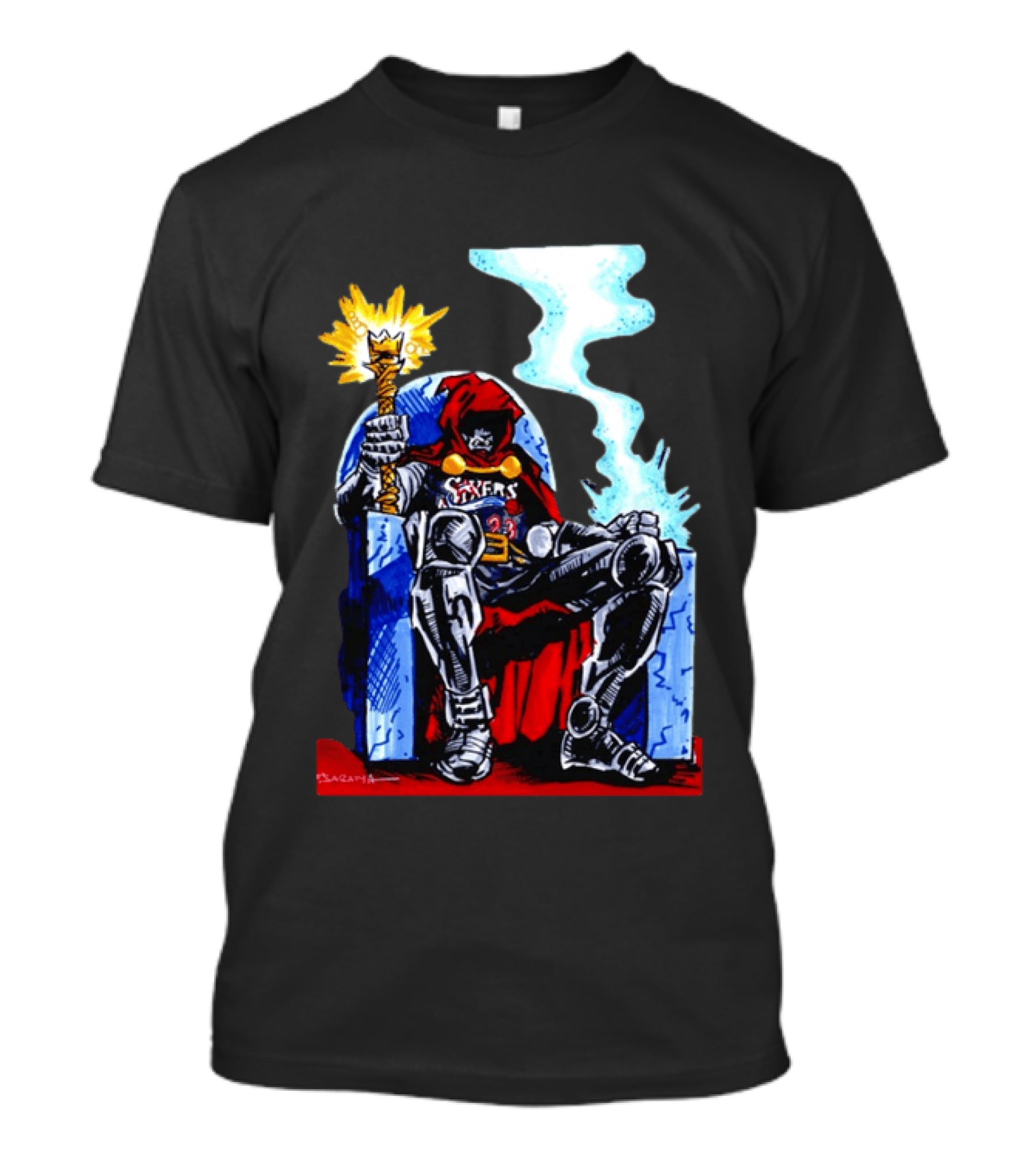 LeDoom Sixers 76ers Lebron James Throne King Iconic NBA T-Shirt