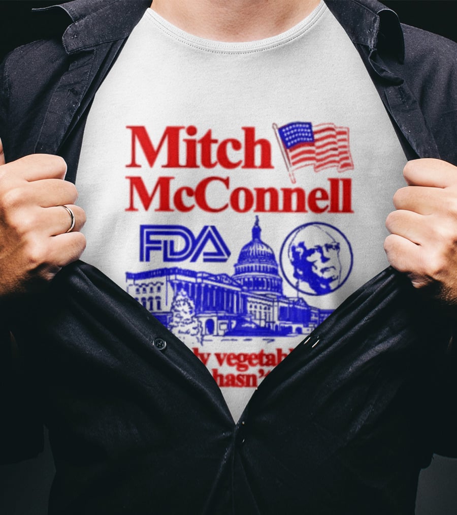 Mitch McConnell FDA Capitol Building USA Flag Vegetable Recall T-Shirt