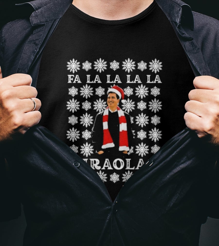 Andoni Iraola Fa La La La La Iraola Christmas Snowflakes Santa Hat T-Shirt