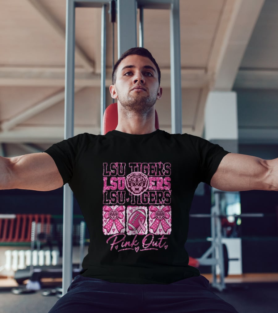LSU Tigers Pink Out Breast Cancer Awareness Football Game Day T-Shirt