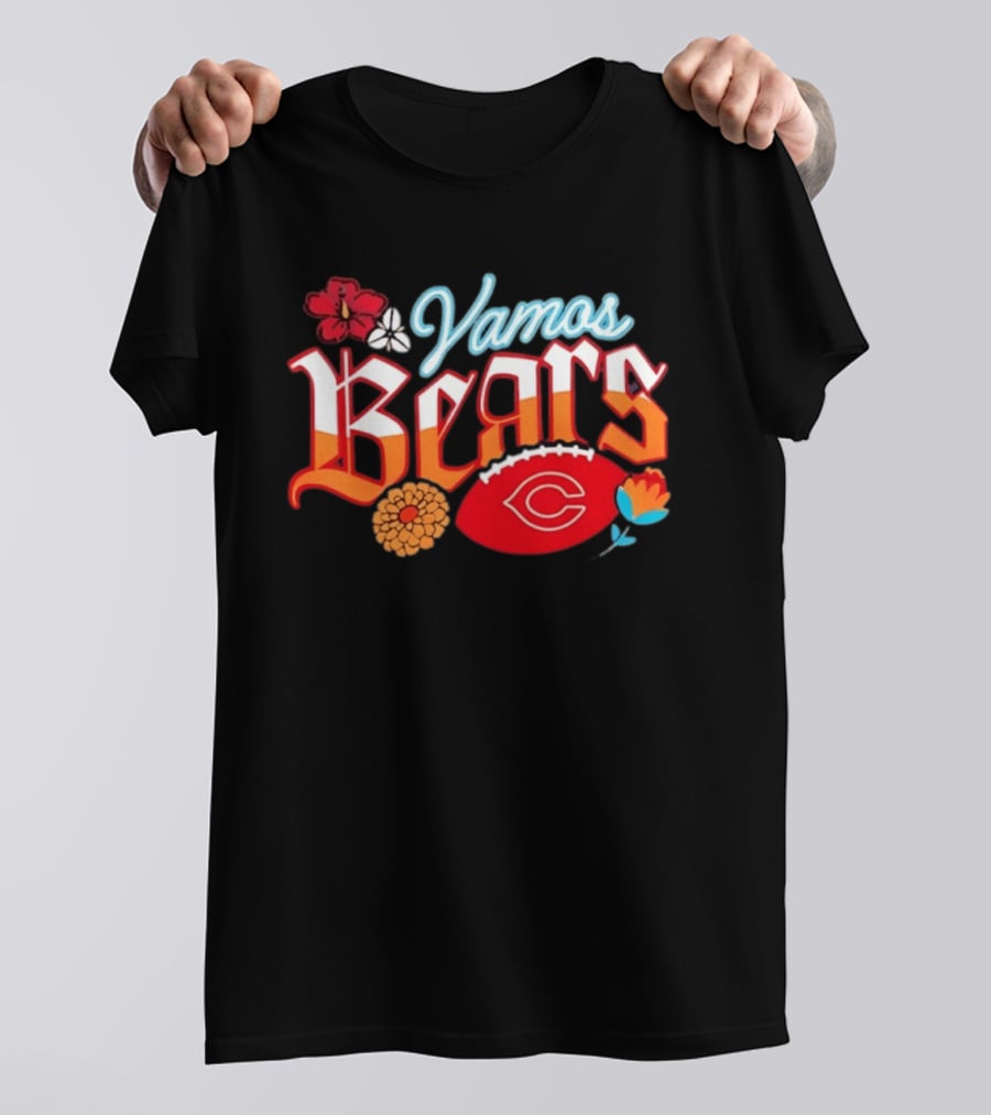 Vamos Bears Chicago Football Floral T-Shirt