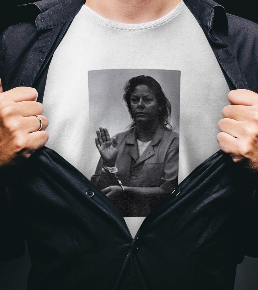 Aileen Wuornos True Crime Handcuffed Raised Hand Political Image T-Shirt