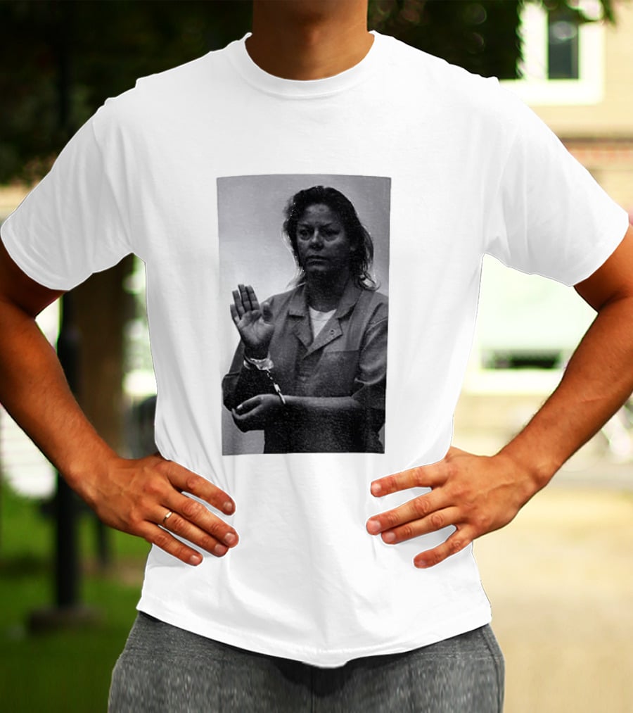 Aileen Wuornos True Crime Handcuffed Raised Hand Political Image T-Shirt