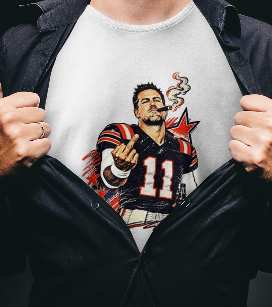 Case Keenum 11 Smoking Cigar Middle Finger Gesture T-Shirt