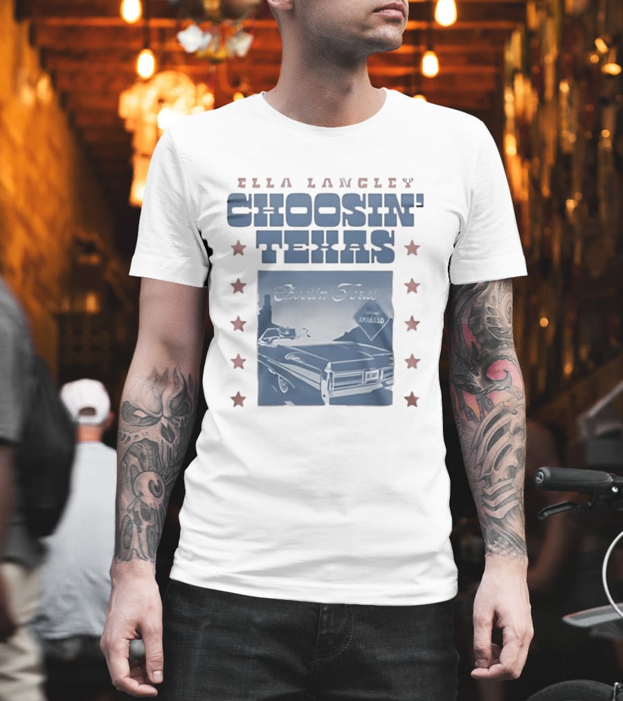 Ella Langley Choosin' Texas Amarillo Retro Car Billboard T-Shirt