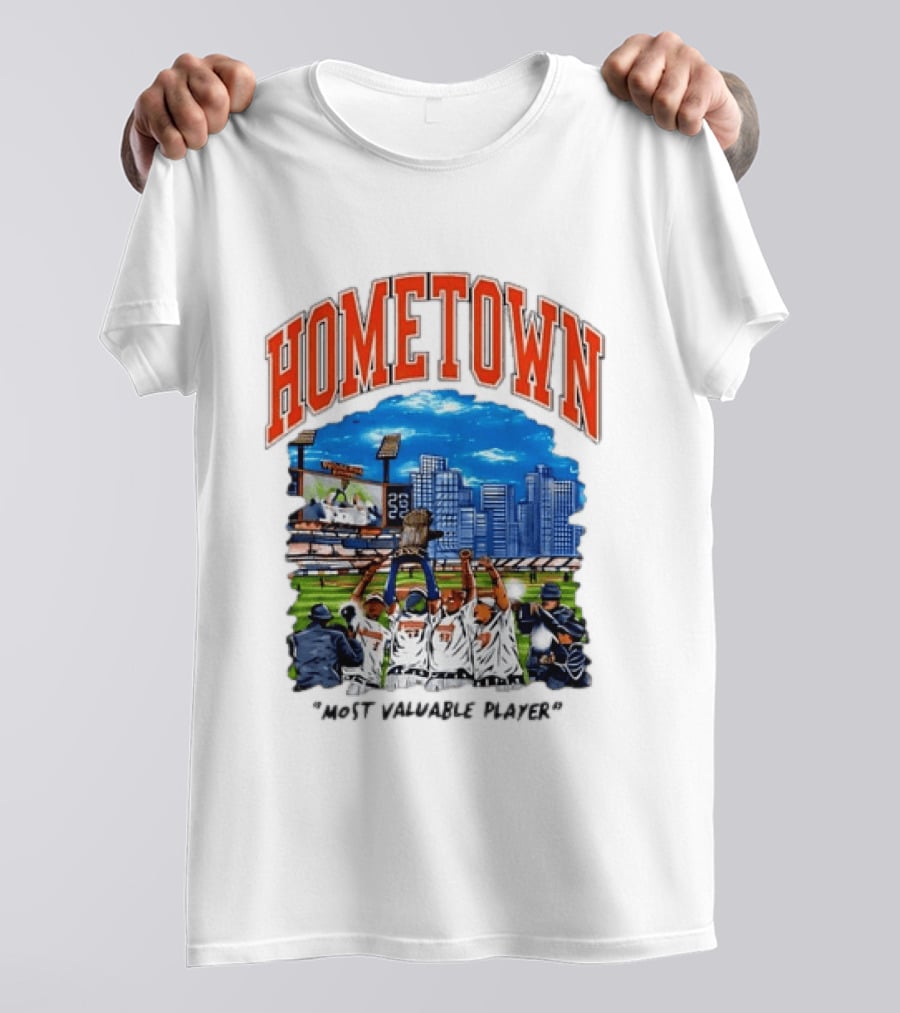 Hometown Most Valuable Player Baseball Celebration Stadium Skyline T-Shirt