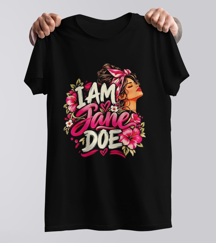 I Am Jane Doe Floral Flowers Woman Empowerment T-Shirt