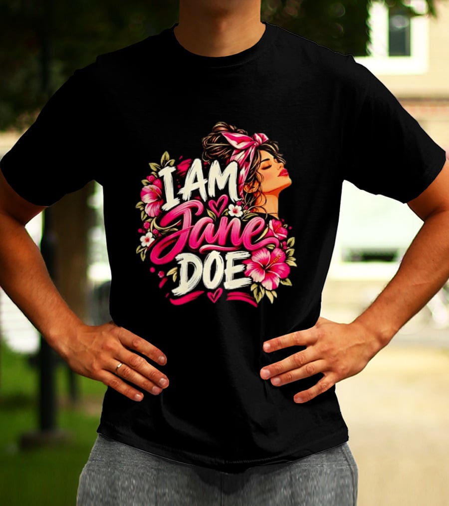 I Am Jane Doe Floral Flowers Woman Empowerment T-Shirt